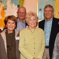 Linda Mehney, Florence Bouwman, and Dave Mehney with guests.